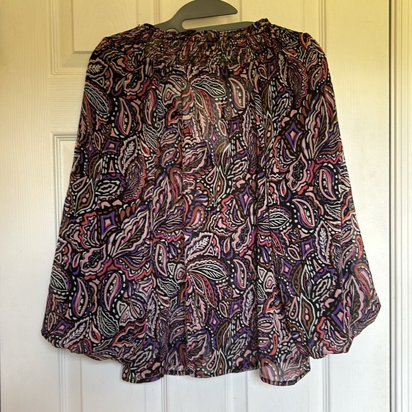 NWT Sanctuary royal paisley breezy smock neck blouse size XS - Picture 5 of 9